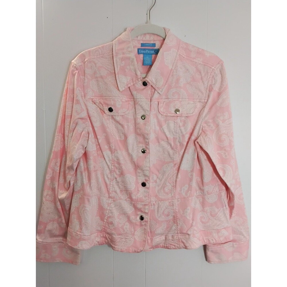 Evan-Picone Pink Stretch Denim Jacket Size XL